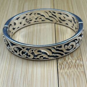 Brighton Silver Intricate Scroll Design Bangle Bracelet 45